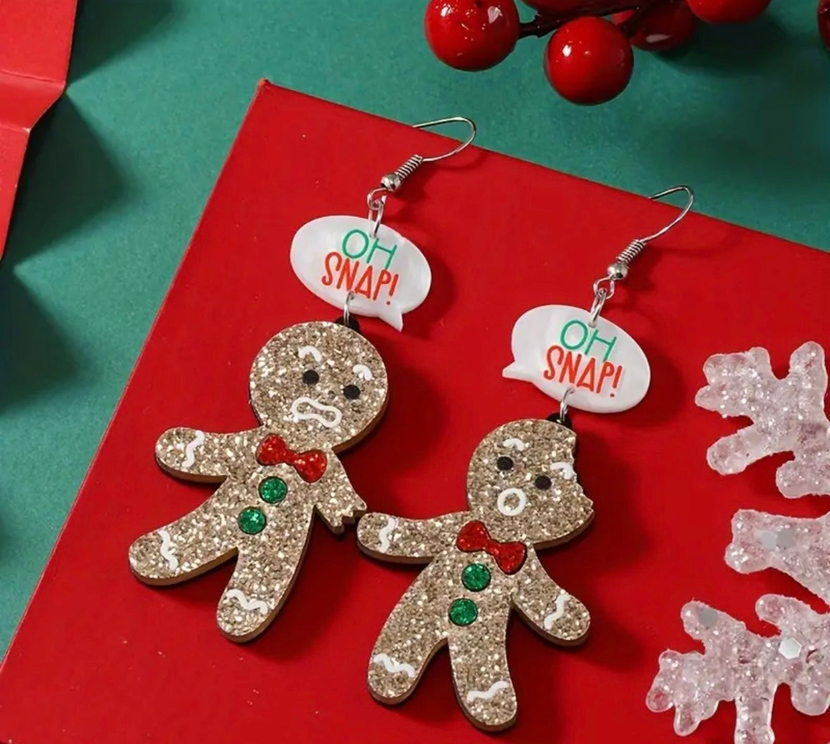 Oh Snap Gingerbread Man Earrings