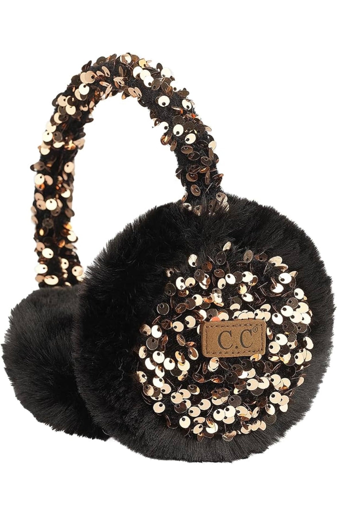 Gold Sequin Earmuffs by CC Label