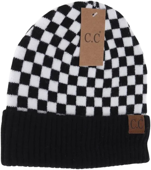 Retro Checkered Beanie by CC Label