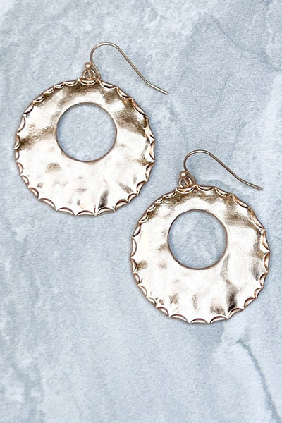 Kylie Hammered Oval Earrings