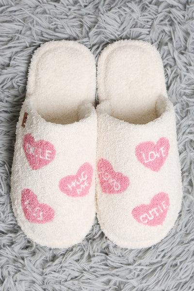 Pink Multi Heart Slippers