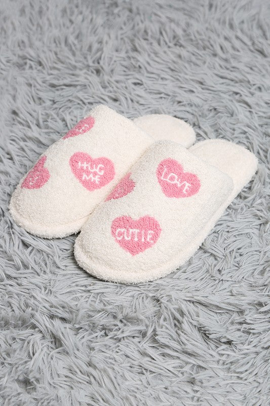 Pink Multi Heart Slippers