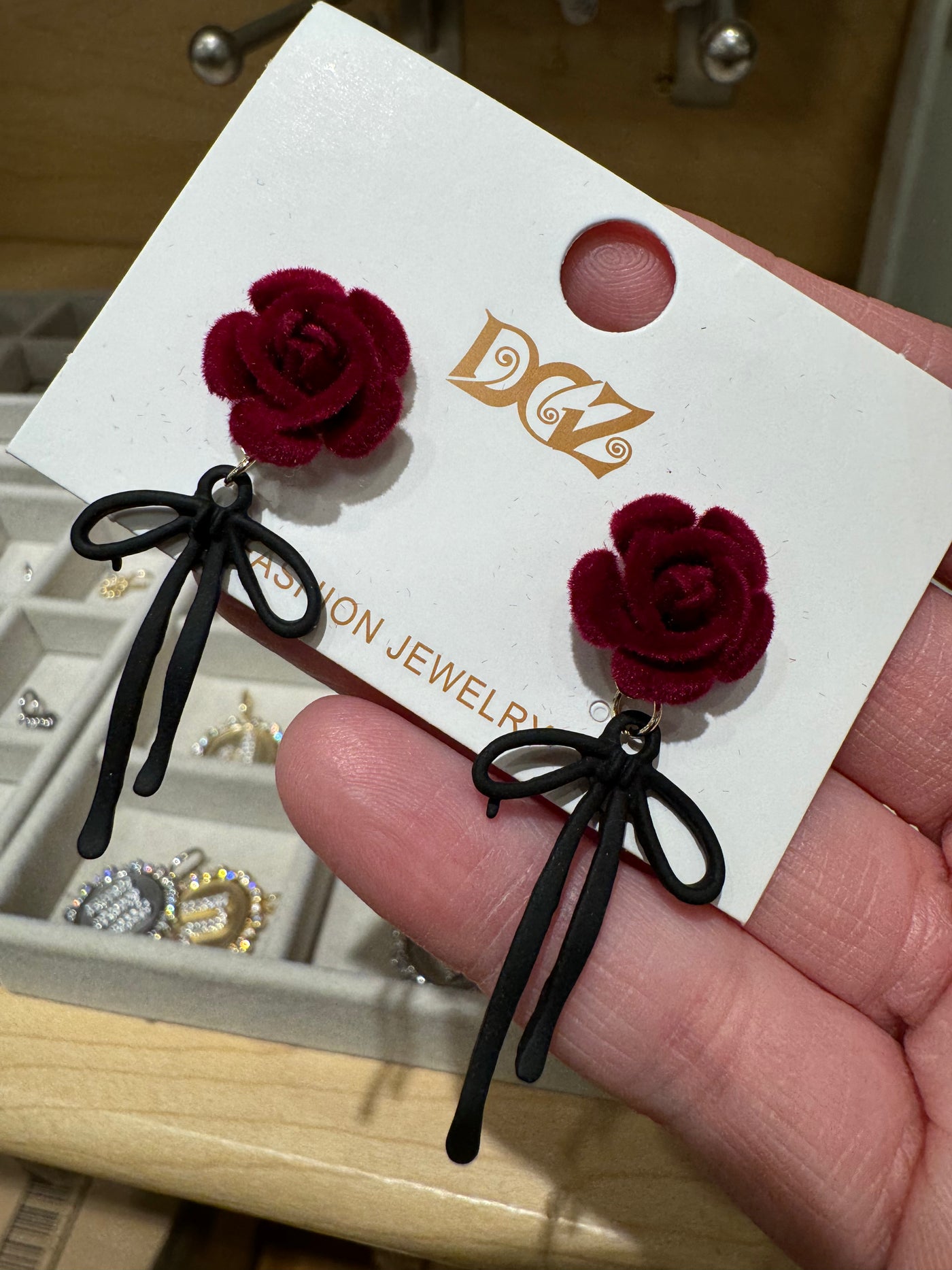 Romantic Velvet Rose Earrings