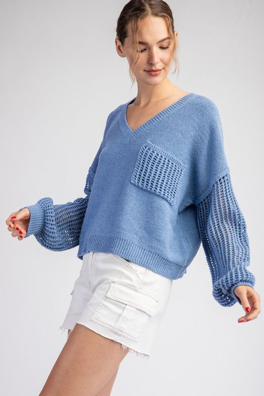 Bryn Winter Blue Knit Sweater