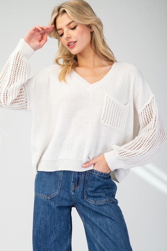 Bryn Winter White Knit Sweater