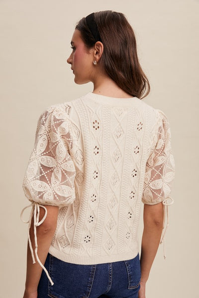 Soft Bloom Knit Top - Cream