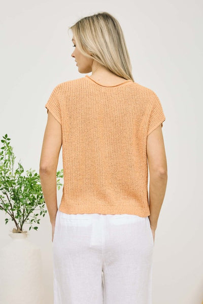 Soft Blossom Knit Top - Peach