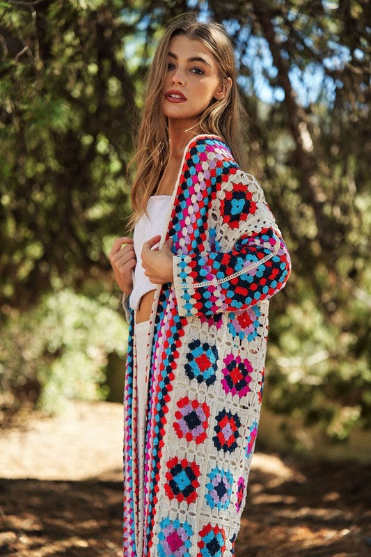 Vibrant Granny Square Cardigan