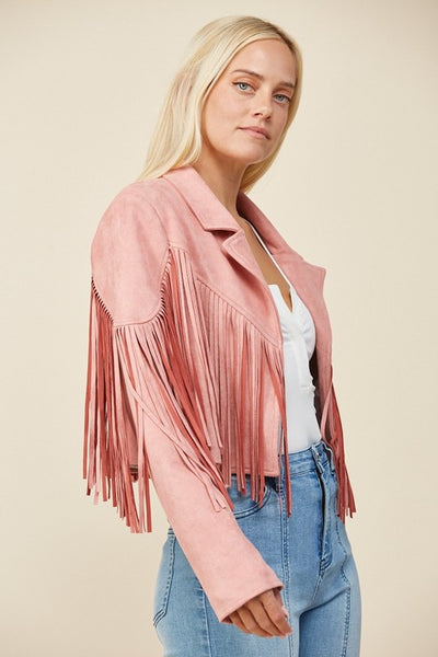 Rose Fringe Suede Jacket