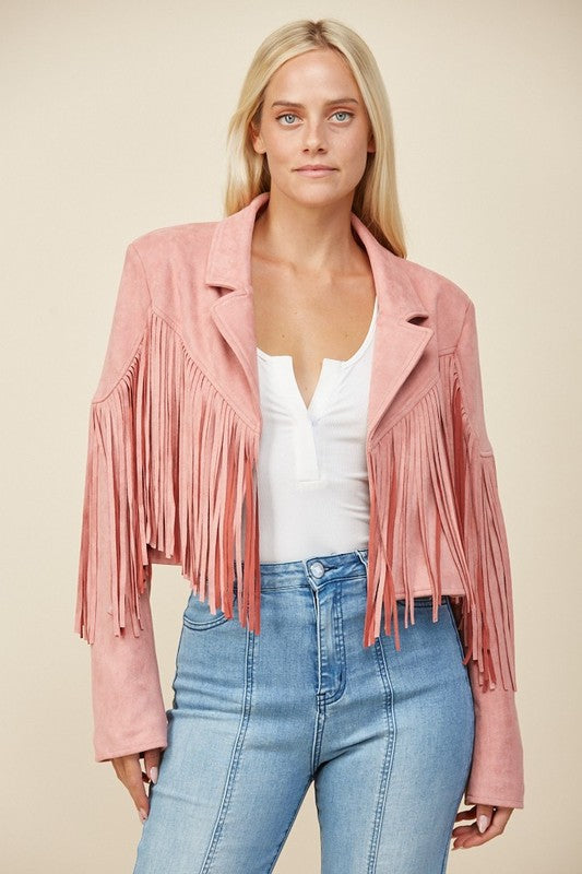 Rose Fringe Suede Jacket