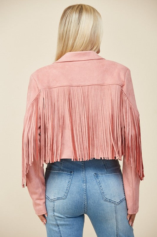 Rose Fringe Suede Jacket