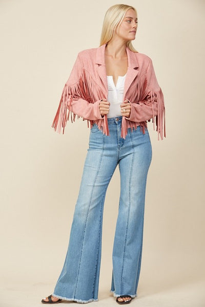 Rose Fringe Suede Jacket