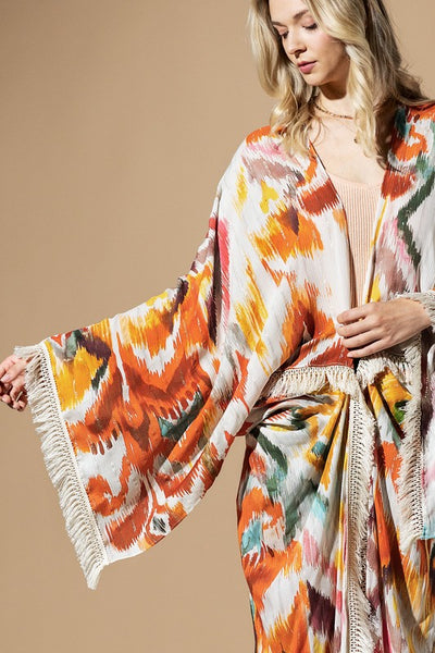 Malibu Sunset Fringe Kimono