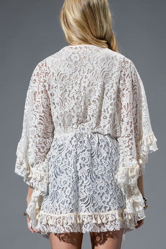 Greece Getaway Lace Kimono