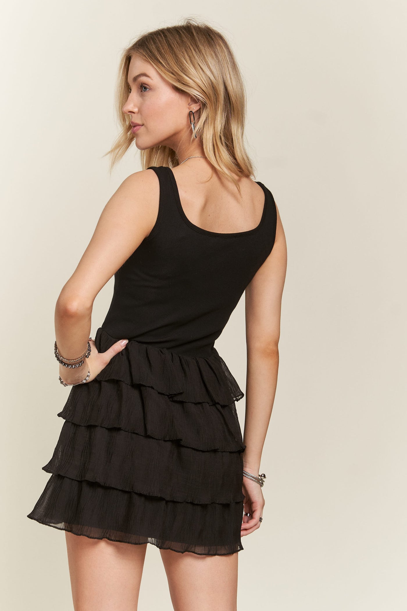 Ballet Core Black Ruffle Dress