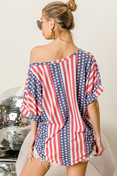 Stars & Stripes V-Neck Top