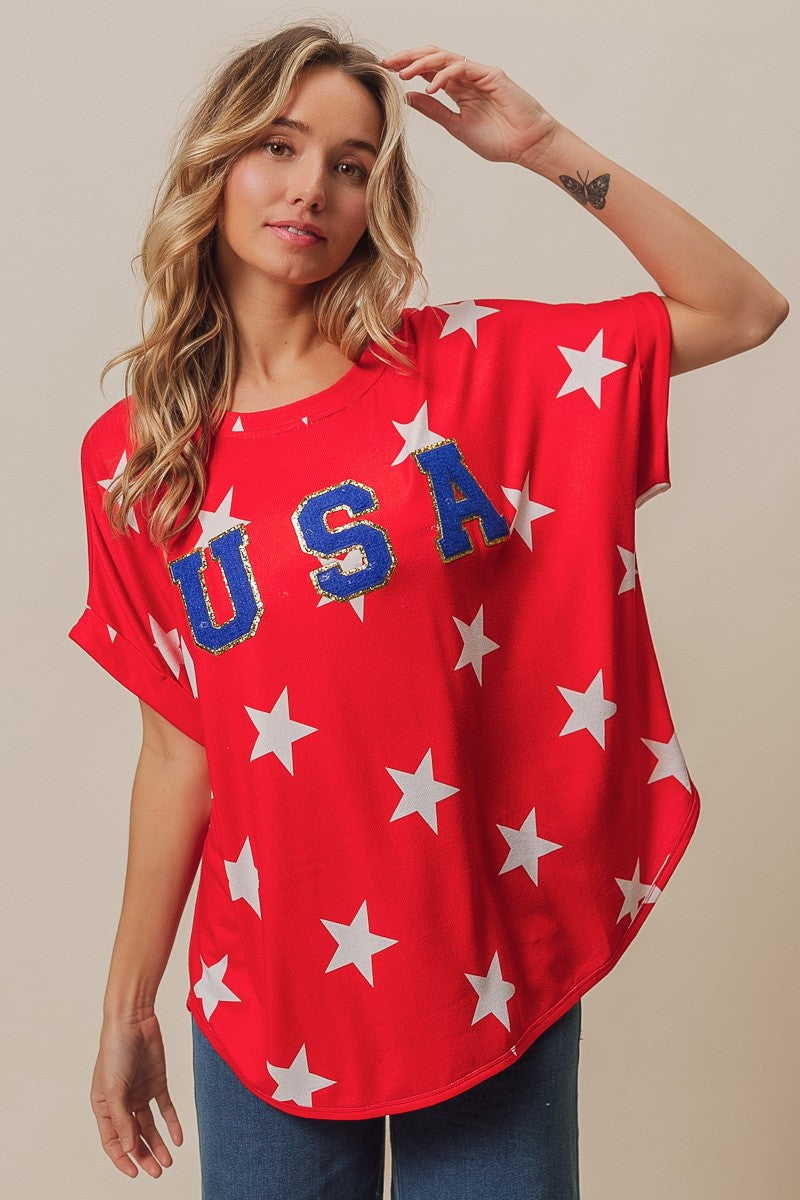 Red Star & USA Letter Top