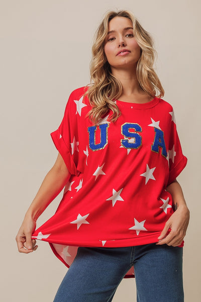 Red Star & USA Letter Top