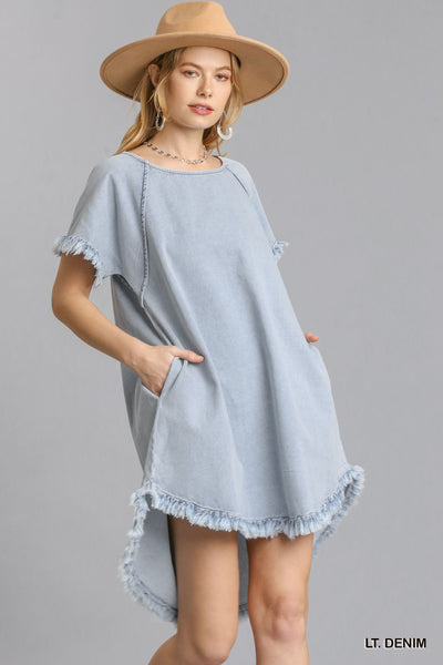 Light Denim Hi-Lo Dress