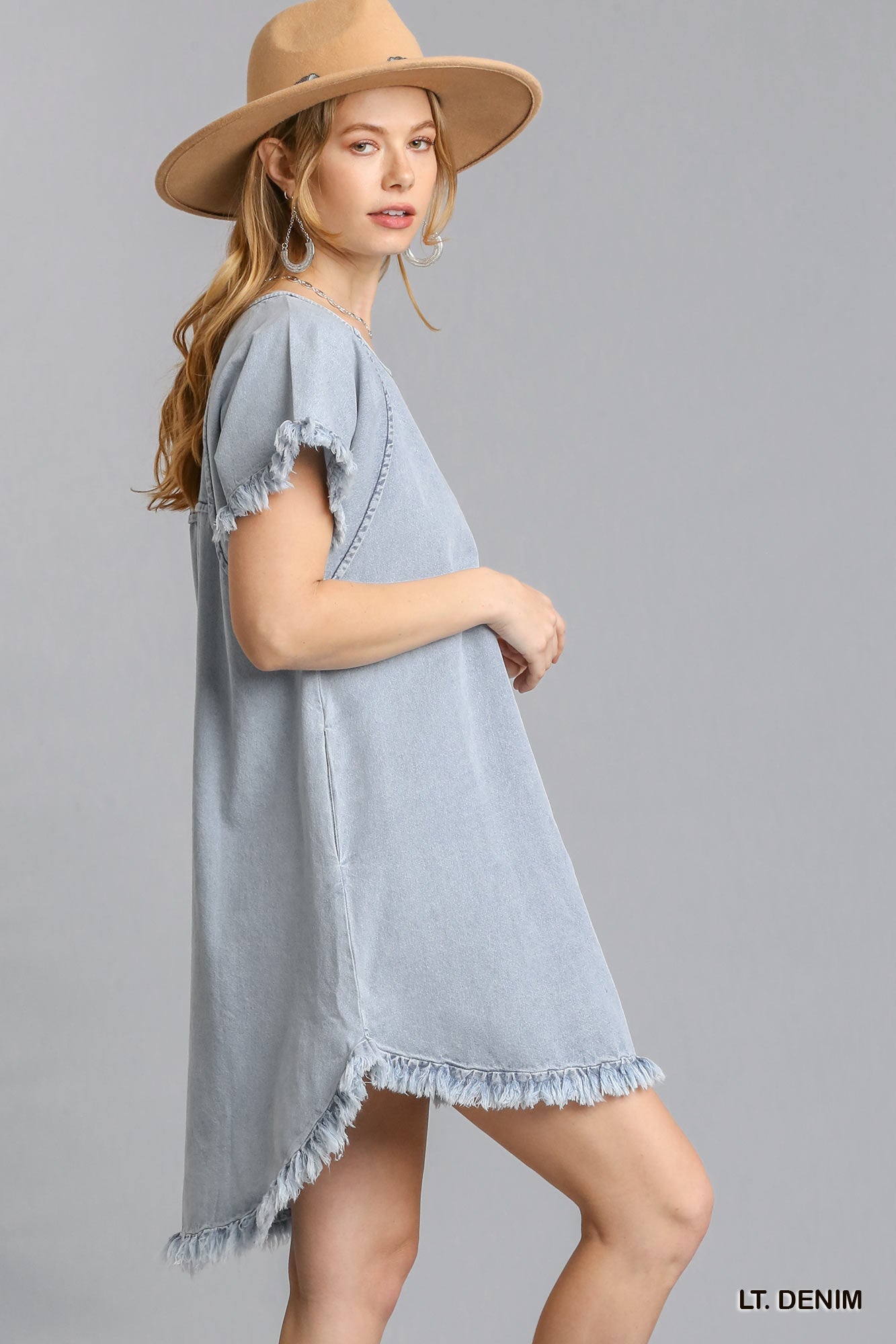 Light Denim Hi-Lo Dress