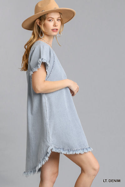 Light Denim Hi-Lo Dress