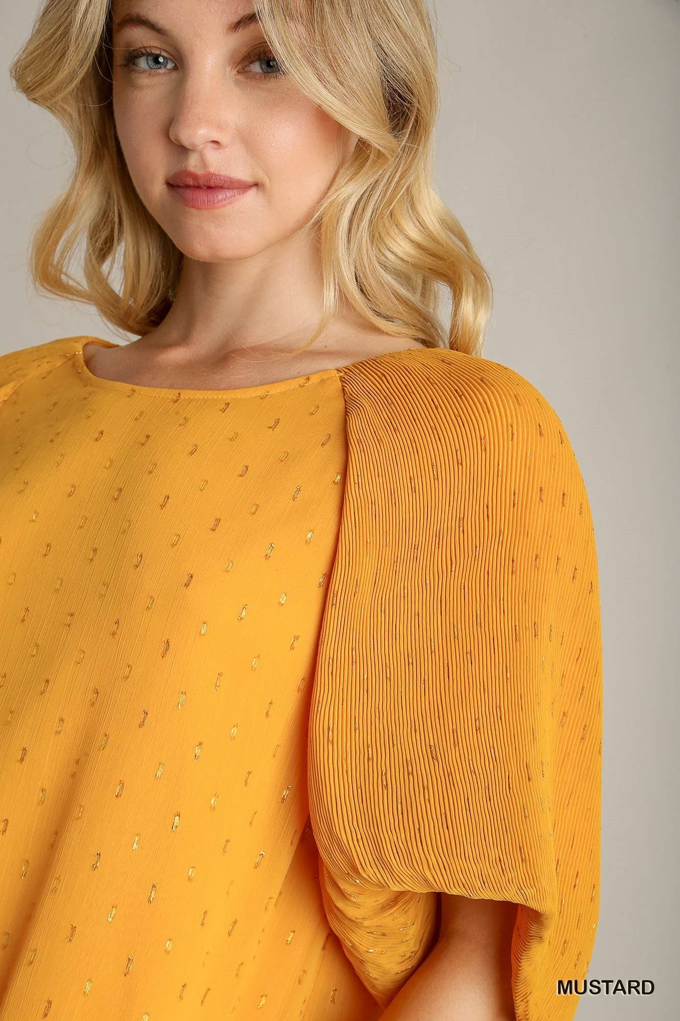 Mustard Metallic Ladies Top