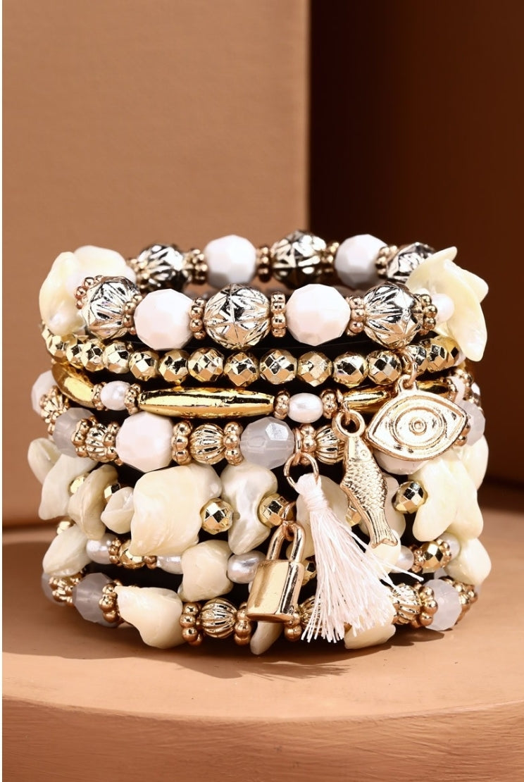 Mother Of Pearl Bracelet Stack