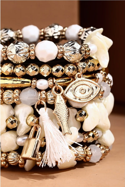 Mother Of Pearl Bracelet Stack