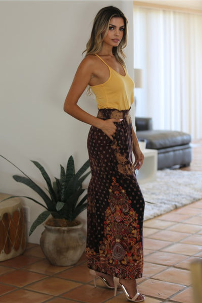 Black Tie Dye Paisley Wide Leg Pants