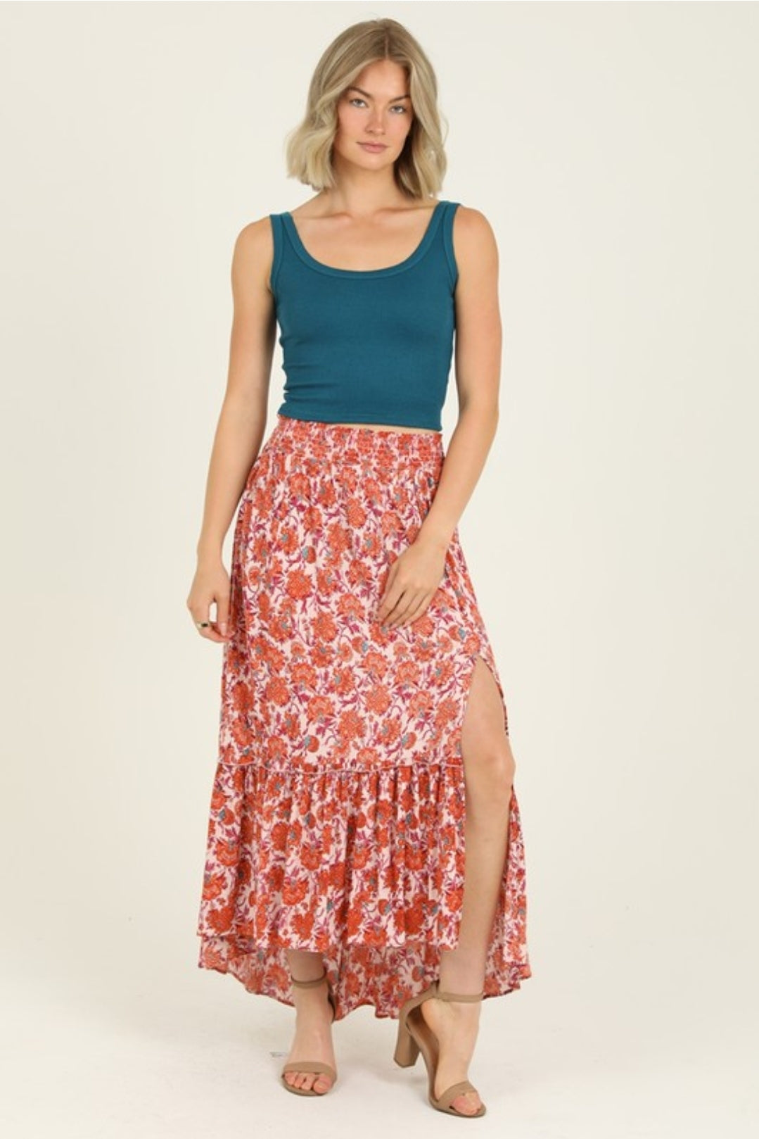 Orange Multi Maxi Skirt