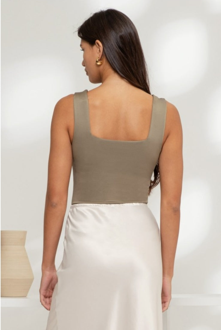 Reversible Square Neck Line Tank Bodysuit