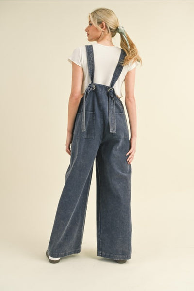 Cagney's Washed Wide Leg Overalls