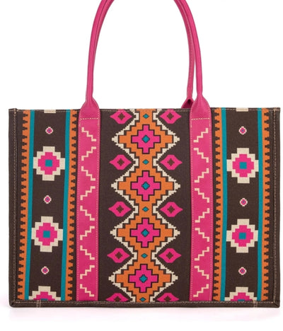 South Western Dual Sided Wide Tote Bag