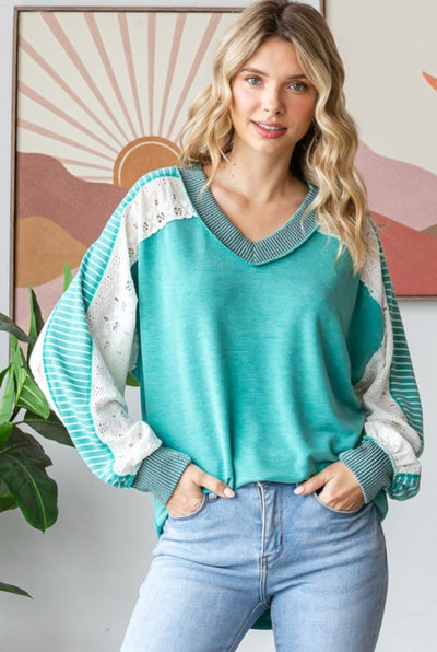 Spring Color Block Pullover