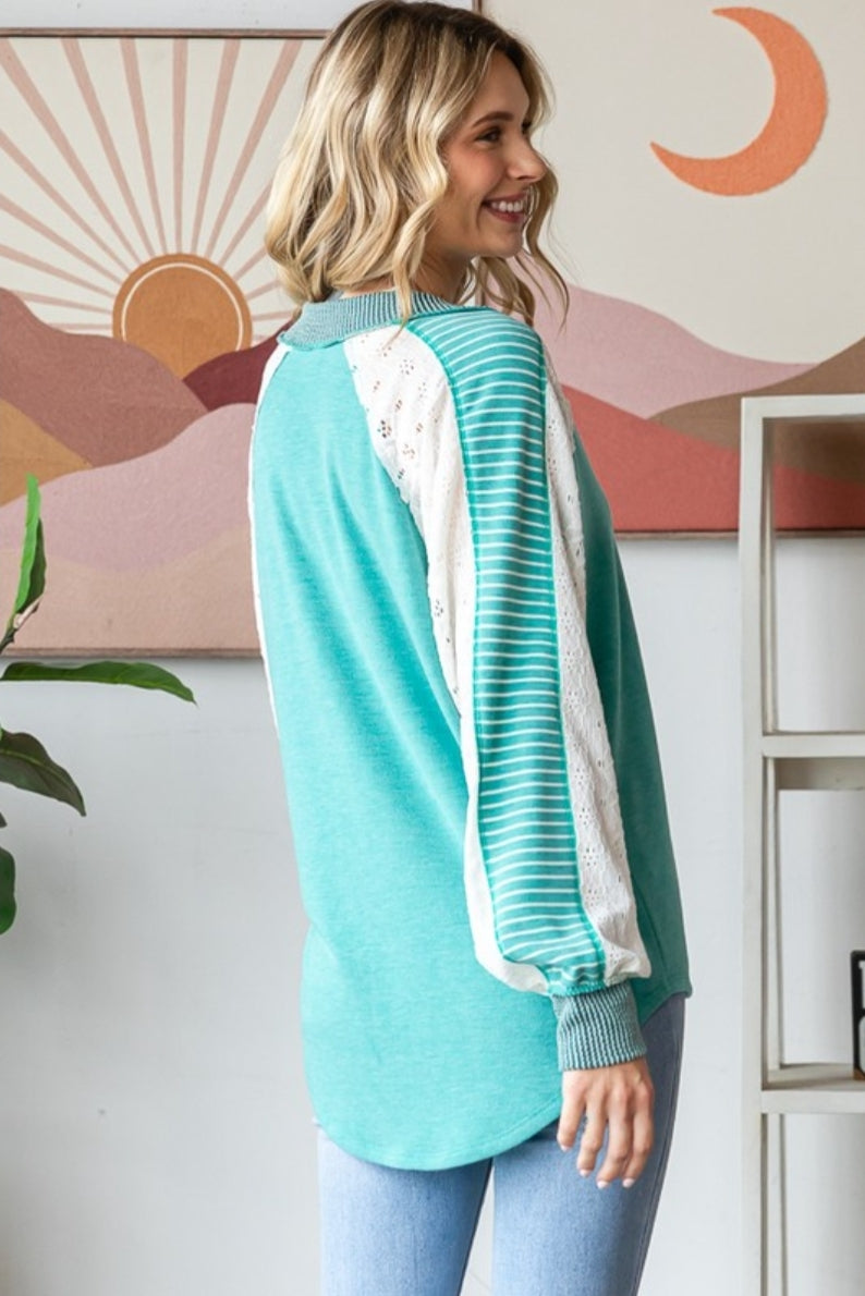 Spring Color Block Pullover