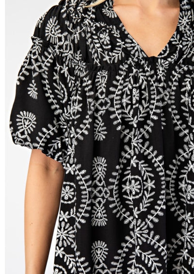 Aurora Black Printed Blouse