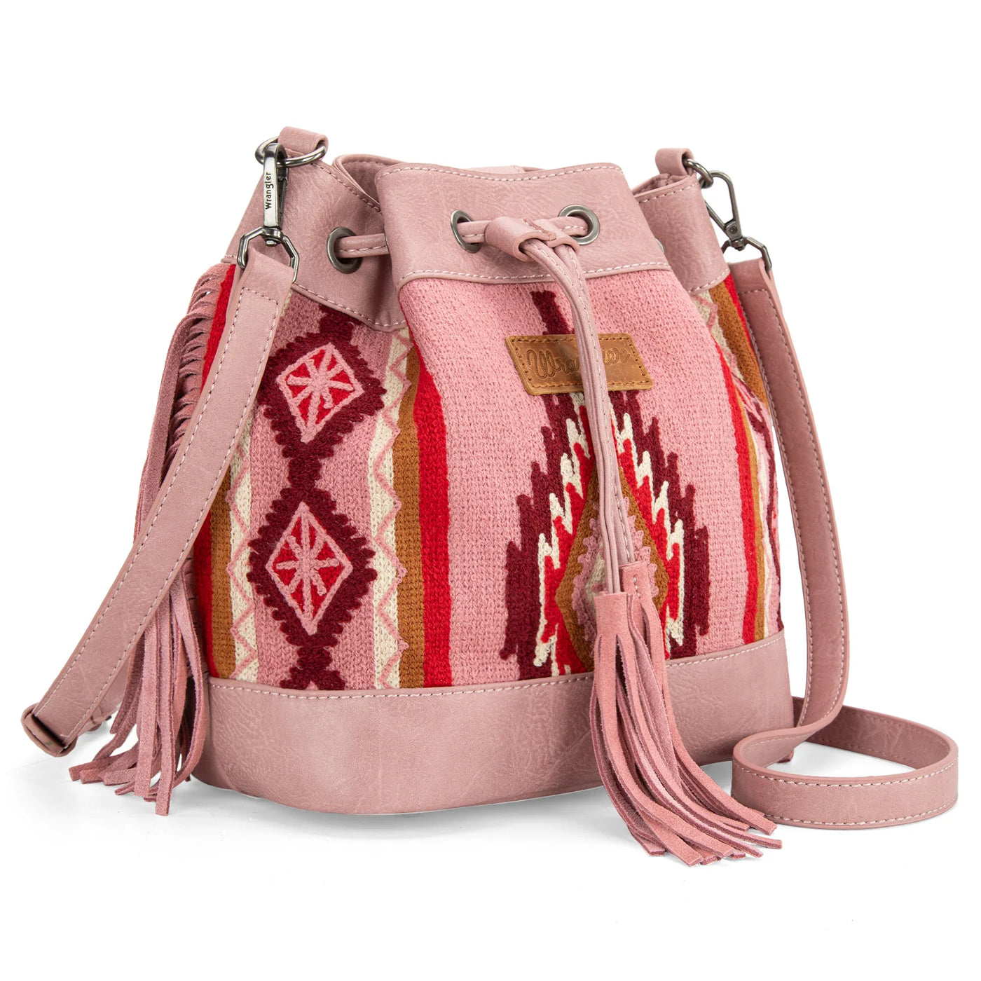 Western Aztec Knitted Drawstring Crossbody