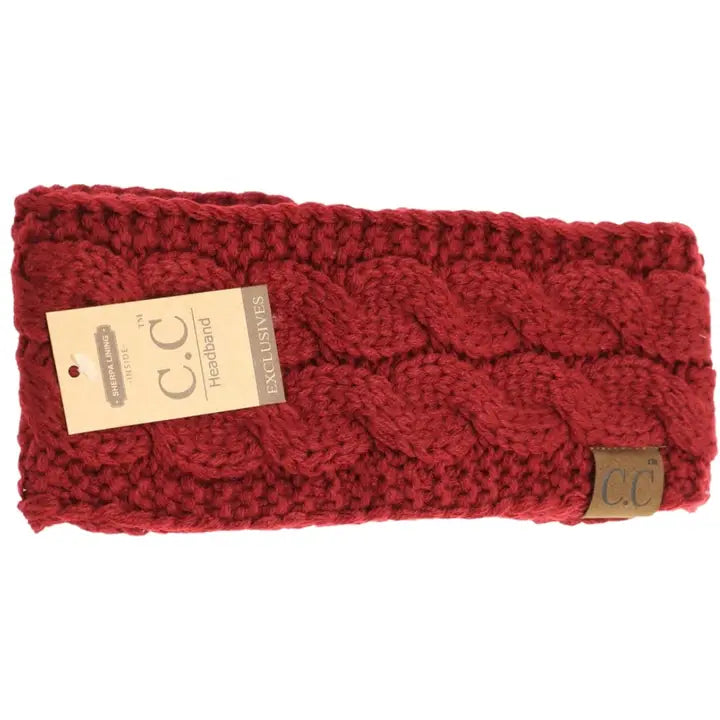 Solid Cable Knit CC Headband