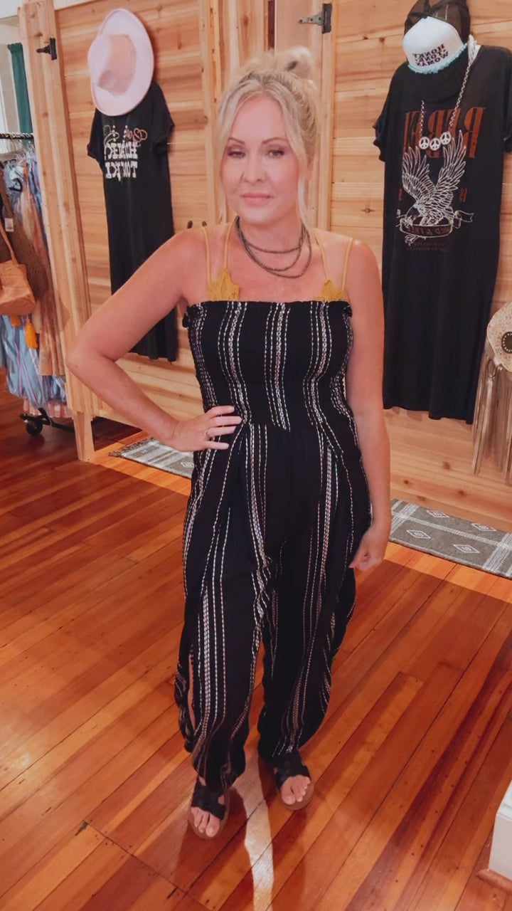 Rocking Summer Black Jumpsuit