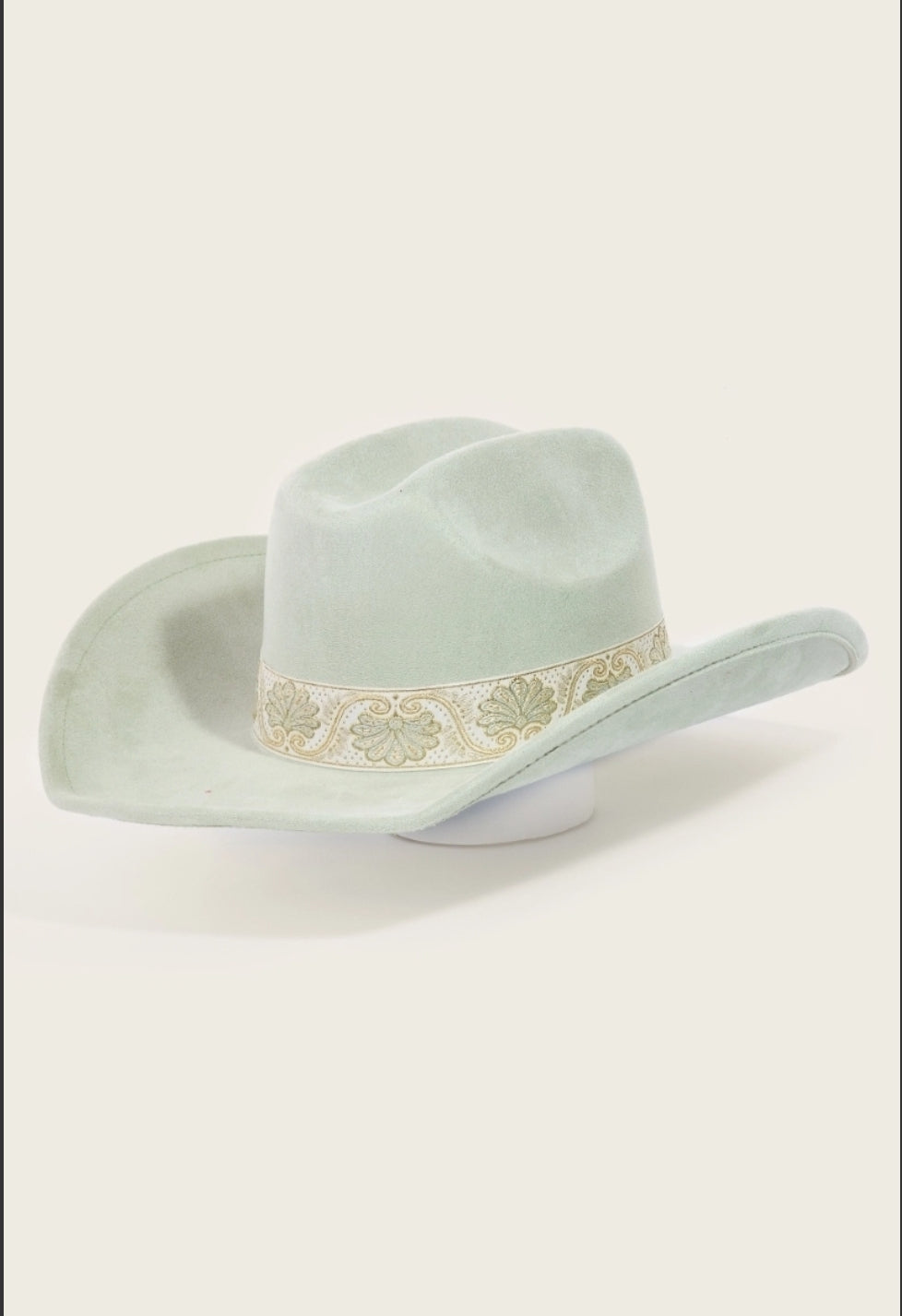 Spring Intricate Faux Suede Cowgirl Hat