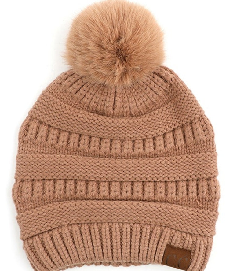 C.C snuggly Soft Yarn Pom Pom Beanie ( 5 Colors)